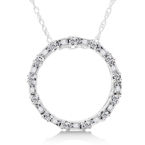 1/5 Carat Diamond Circle Necklace - White Gold Reg $199