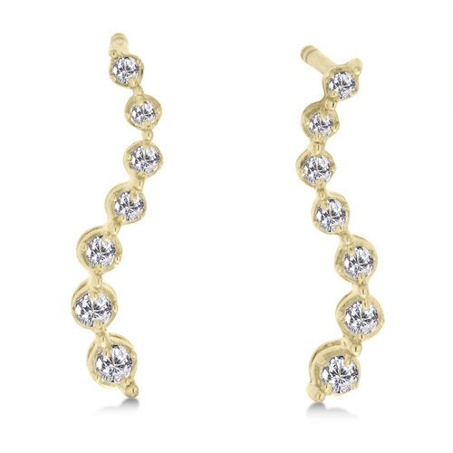 1/5 Carat Diamond Journey Earrings - Yellow Gold Reg $179