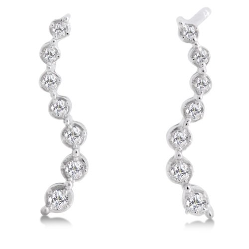 1/5 Carat Diamond Journey Earrings - White Gold Reg $179