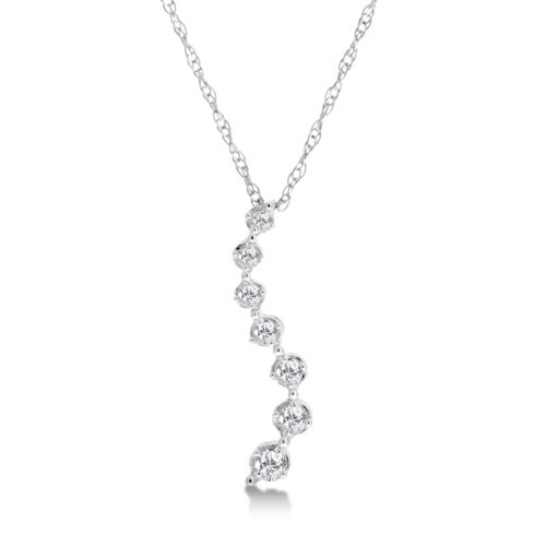 1/5 Carat Diamond Journey Pendant/Necklace - White Gold Reg $189