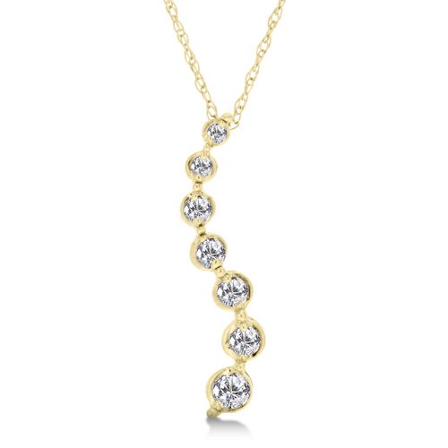 1/5 Carat Diamond Journey pendant/Necklace - Yellow Gold Reg $189