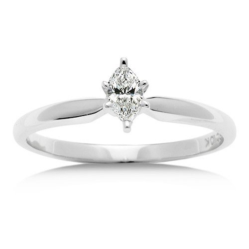 1/5 Carat Diamond Marquise Engagement Ring - White Gold $429