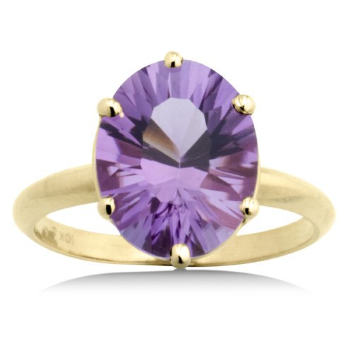 2 Carat Genuine Oval Amethyst Yellow Gold Ring Reg $199