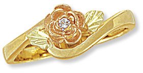Black Hills Gold Ring with Genuine Diamond Reg $240