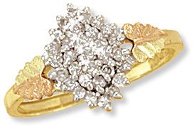 Black Hills Gold Ring with Genuine Diamonds. 0.33 CTW Reg $799