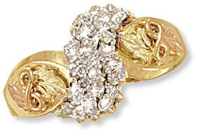Black Hills Gold Ring with Genuine Diamonds 0.30 CTW Reg $799