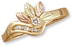 Black Hills Gold Ring with Genuine Diamond Reg $319