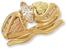 Black Hills 14K Gold Wedding Set w/Genuine Diamonds Reg $1499