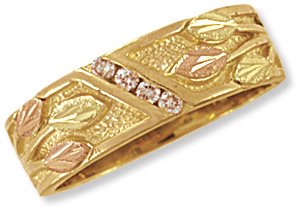 Black Hills 14K Gold Ladies Wedding Band w/Genuine Diamonds Reg $639