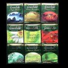 GREENFIELD TEA COLLECTION OF NINE TEAS TEA BAGS IN FOIL SEALED ENVELOPES