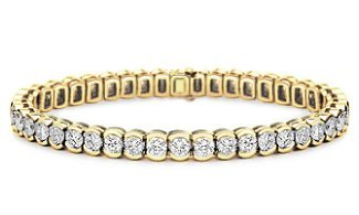 14k Tri-Color Gold Heart Bracelet