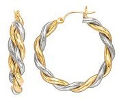 14k Two-Tone Gold Hoop Earrings