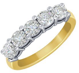 14k Gold Five-Stone Diamond Band (I/H-I, 1/3 ct. tw.)