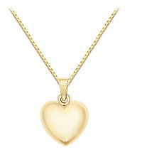 14k Gold Heart Pendant With Box Chain