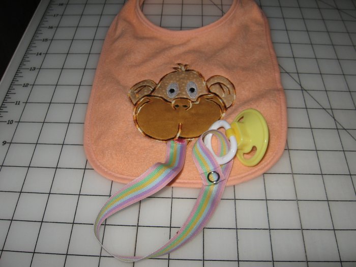 Monkey Binky bib