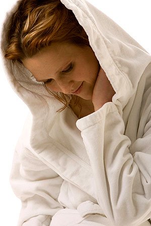Hooded Bathrobe Terry Velour