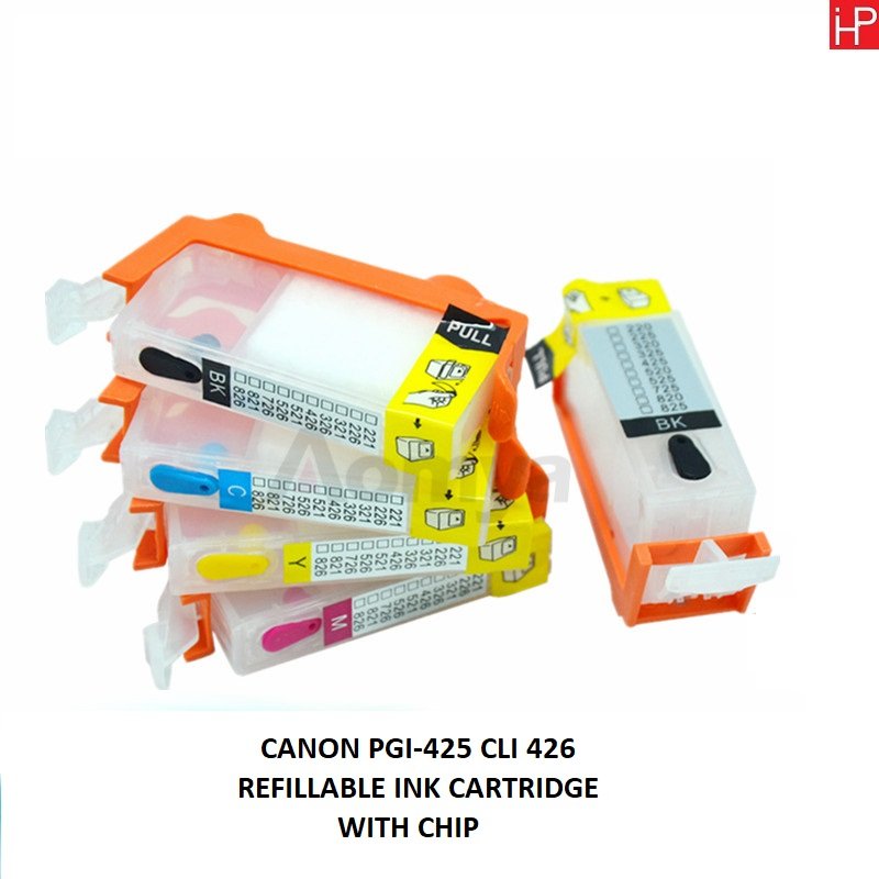 Refillable Canon Ink Cartridge With Chip Pgi Cli Bk C M Y