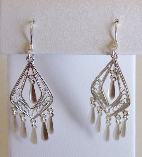 Macy's 925 "Victorian Style" Chandelier Dangle Earrings New