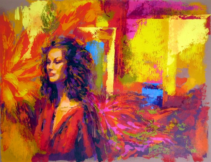 <strong>ORNELLA</strong> by Nicola Simbari <br>(Serigraph - Acrylic on Paper)