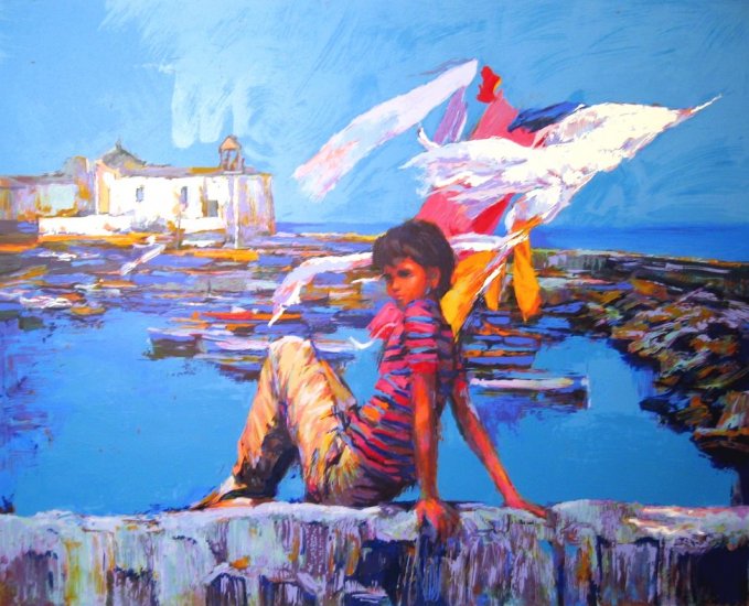 <strong>NINO</strong> by Nicola Simbari <br>(Serigraph - Acrylic on Paper)