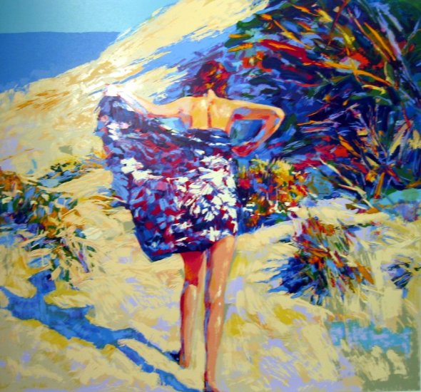 <strong>LA BAIGNEUSE</strong> by Nicola Simbari <br>(Serigraph - Acrylic on Paper)