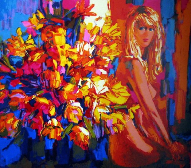 <strong>GOLD INTERIOR</strong> by Nicola Simbari<br>(Serigraph - Acrylic on <strong>Canvas</strong>)