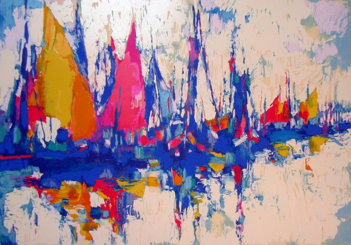<strong>BLUE MARINA</strong> by Nicola Simbari <br>(Serigraph - Acrylic on Paper)