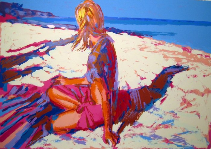 <strong>AEGEAN</strong> by Nicola Simbari <br>(Serigraph - Acrylic on Paper)
