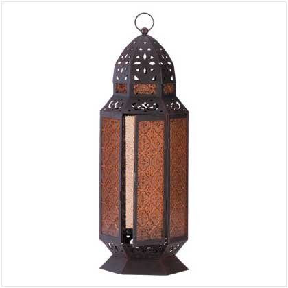 #34691 Amber Candle Lantern