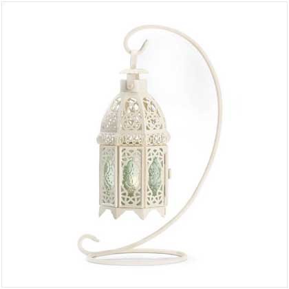 #37439 White Fancy Lantern with Stand