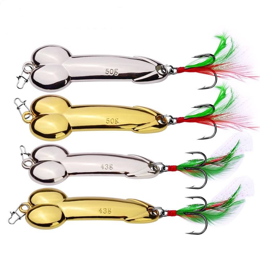 Fishing Bait Spoon Artificial Lure For Bass Penis Shape Tackle Spinner