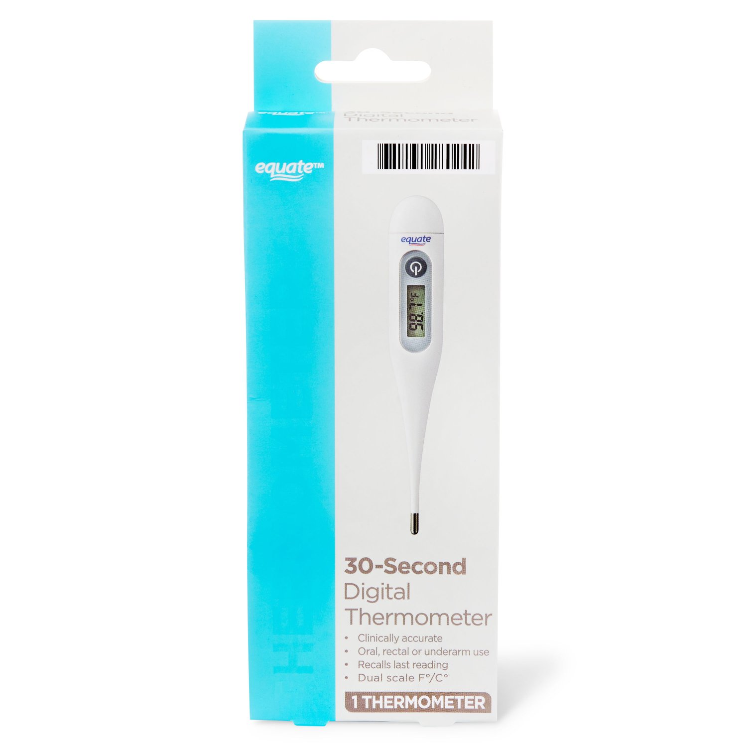 Equate Second Digital Thermometer Dual Scale Fahrenheit Celsius