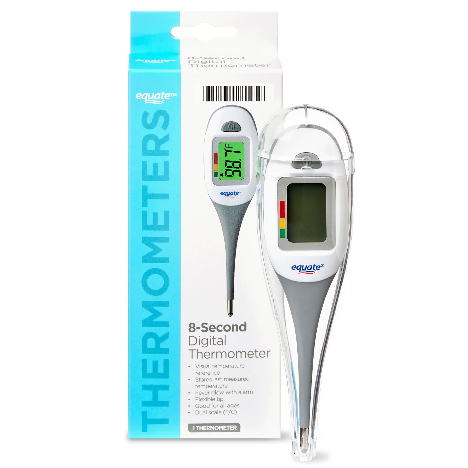 Equate Thermometers Second Digital Thermometer W Flexible Tip