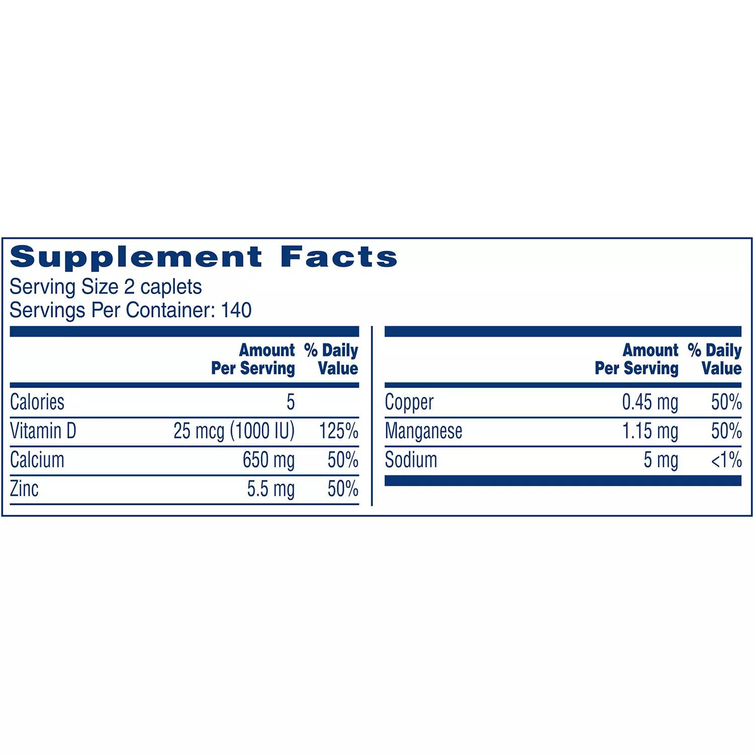 Citracal Calcium Maximum Plus Caplets With D Zinc Copper