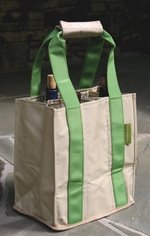 "Fine Whines" Party To Go Tote Green/Tan FREE SHIPPING