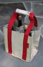 "Fine Whines" Party To Go Tote Red/Tan
