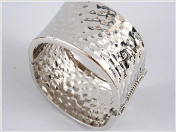 Silver Metal Fold-Over Bracelet