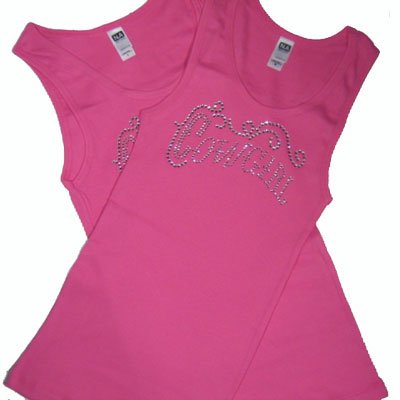 Crystal Design Fitted Tank / Pink Cowgirl!