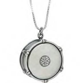 Jeffrey David Silver Snare Drum Pendant Necklace