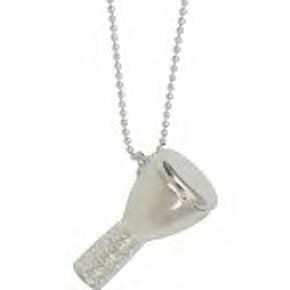 Jeffrey David Silver Djembe Pendant Necklace