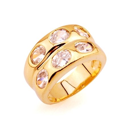 ZIRCON SOLID 24K GILD GORGEOUS RING UNIQUE VERY GOOD QUALITY 100% SURETY SATISFACTION AAAAA