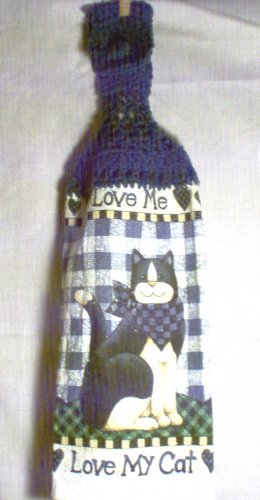 Crochet Top Love my Cat Kitchen Towel by The Village Craftsmith