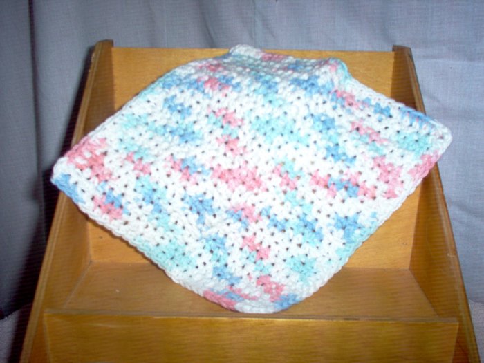Pastels Handmade Crocheted 100% Cotton Washcloth by The Village Craftsmith