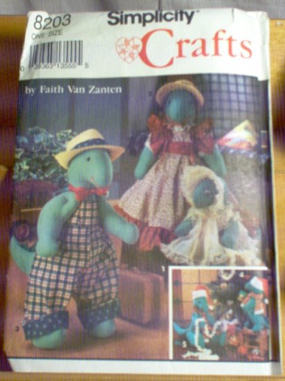 Dinosaur Doll Simplicity Sewing Pattern 8203 Unused Uncut in Two Sizes designed by Faith Van Zanten