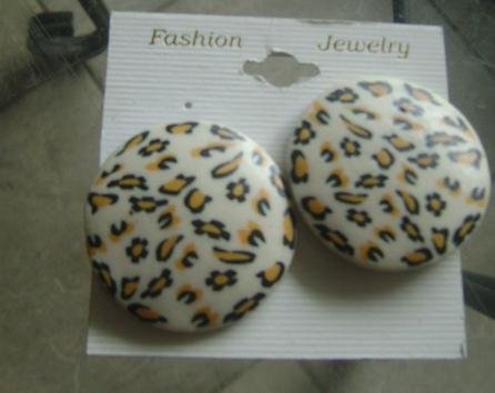 cheetah earings clip ons nwt