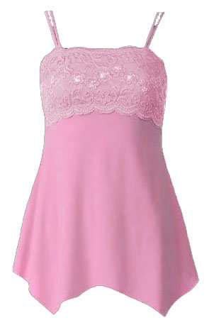 Pink Lace Sequins Beads Camisole Top - Large