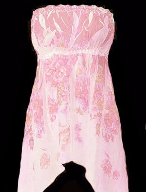 Dreamy Sexy Soft Pink Floral Chiffon Strapless Top - Small