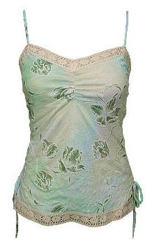 Sweet Sage Floral Watercolor Crochet Cami Top - Medium