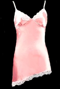 Sexy Alluring Pink Satin White Lace Camisole Top - Small