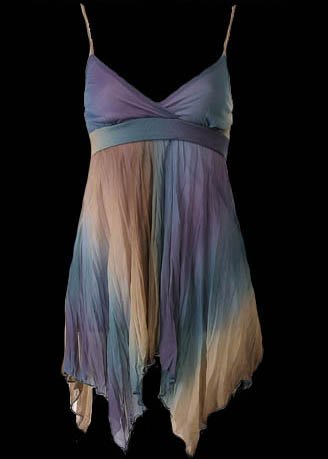 Stunning Sexy Blue Pleated Crinkle Chiffon Cami Top - Large